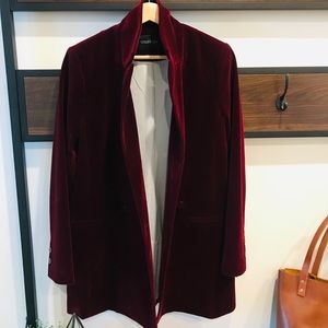 Wildfang Burgundy Velvet Blazer